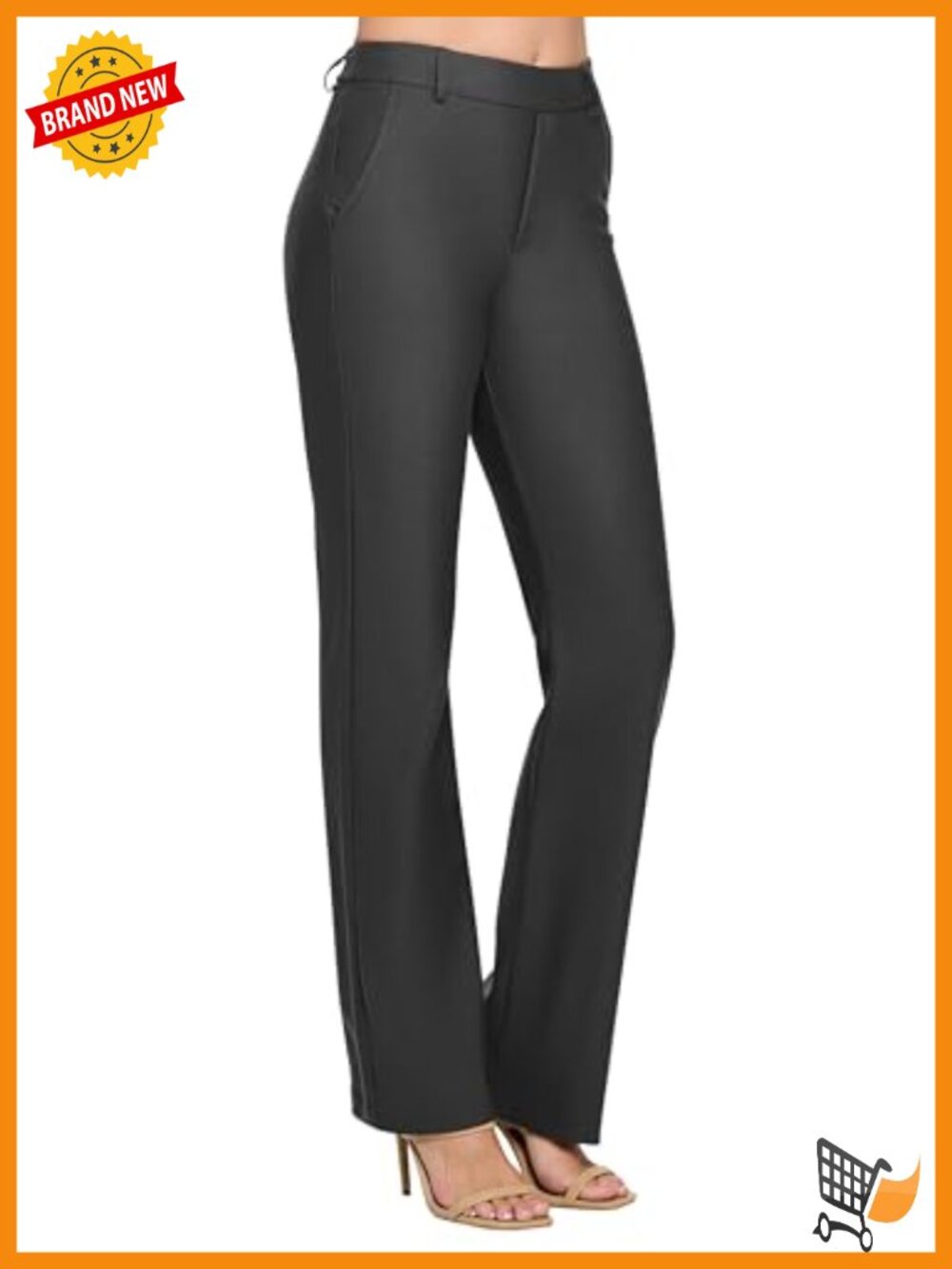 Ponte Pull-On Dress Pants Slim Flared Straight Leg Work Office Teacher